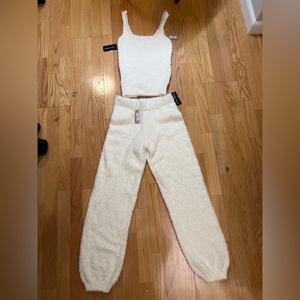 Skims loungewear set, ivory, sz S/M